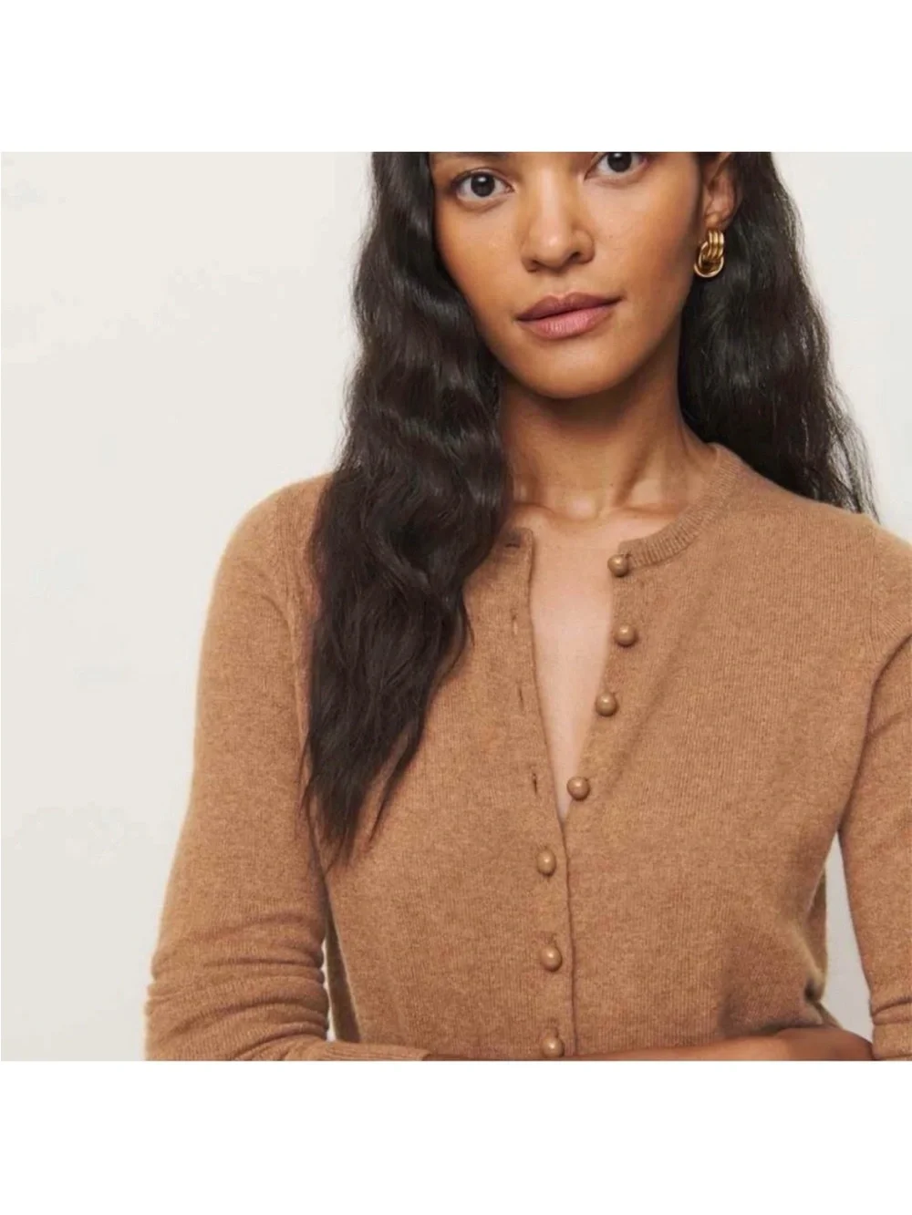 Reformation Caspia Cashmere Cropped Cardigan - Picture 2 of 4